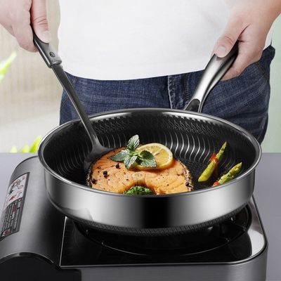 Una maniglia in acciaio inossidabile 3 strati Padella antiaderente a nido di miele per utensili da cucina durevoli