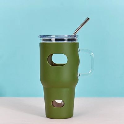 Sublimazione di un barattolo di vetro da 32 once con coperchio di legno e paglia