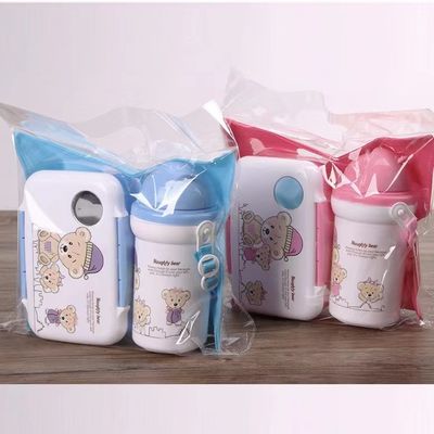 500 ml di bollitore di paglia scatola di plastica per pranzo con tazza d'acqua perfetto per la varietà di pranzo