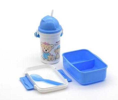 500 ml di bollitore di paglia scatola di plastica per pranzo con tazza d'acqua perfetto per la varietà di pranzo