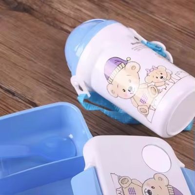 500 ml di bollitore di paglia scatola di plastica per pranzo con tazza d'acqua perfetto per la varietà di pranzo