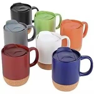 Stile di design minimalista Tazza di ceramica grande da 400 ml con fondo di sughero per tè e caffè