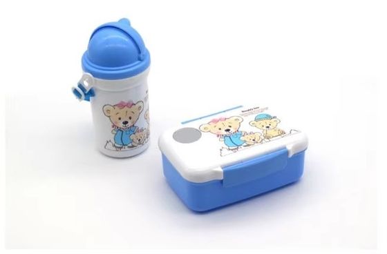 Logo personalizzato Acceptabile Bambini Cartone animato Lunch Box Set con 500ml Kettle di paglia