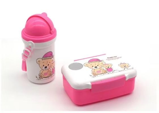 Logo personalizzato Acceptabile Bambini Cartone animato Lunch Box Set con 500ml Kettle di paglia