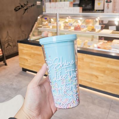 Double Wall 550ml Glitter Free Ice Cream Tumbler per i viaggiatori