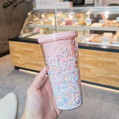 Double Wall 550ml Glitter Free Ice Cream Tumbler per i viaggiatori