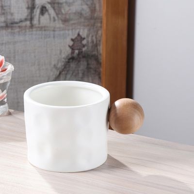330ml Tazza da caffè in ceramica Proof portabile bottiglia d'acqua per ufficio con trattamento di palla di legno
