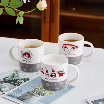 Logo personalizzato 14 oz Tazza di Natale in ceramica Portatile Riutilizzabile divertente tazza di cioccolato regalo di Natale