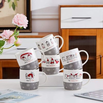 Logo personalizzato 14 oz Tazza di Natale in ceramica Portatile Riutilizzabile divertente tazza di cioccolato regalo di Natale