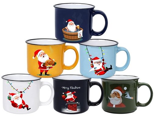 Logo personalizzato 14 oz Tazza di Natale in ceramica Portatile Riutilizzabile divertente tazza di cioccolato regalo di Natale