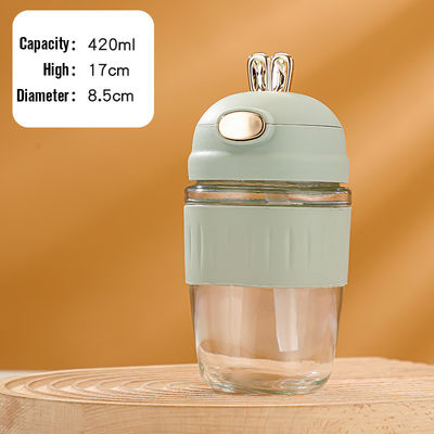 Logo personalizzato Acceptabile Portatile Riutilizzabile Coppa d'acqua in vetro eco-compatibile con paglia