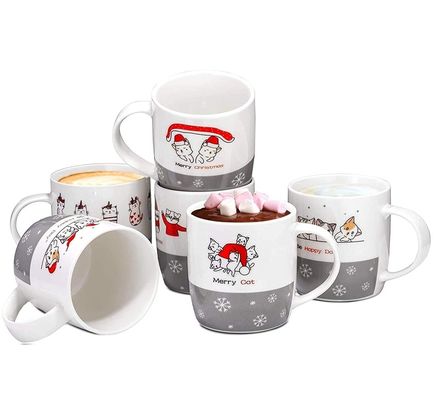 Logo personalizzato in ceramica 14 oz tazza di caffè natalizia divertenti design di Babbo Natale tazze per bambini regali