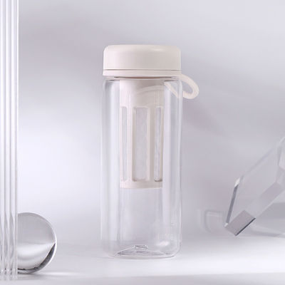 Bottiglia d'acqua di plastica portatile stile semplice con infusore di tè e 450ml/600ml