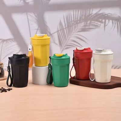Tazze personalizzate con logo in acciaio inossidabile Tazza da viaggio da 420 ml con coperchio e corda con corda
