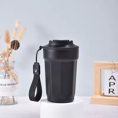 Tazze personalizzate con logo in acciaio inossidabile Tazza da viaggio da 420 ml con coperchio e corda con corda