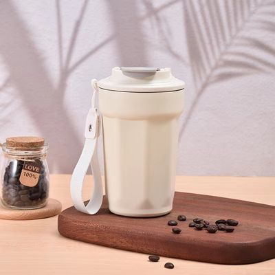 Tazze personalizzate con logo in acciaio inossidabile Tazza da viaggio da 420 ml con coperchio e corda con corda