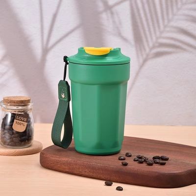 Tazze personalizzate con logo in acciaio inossidabile Tazza da viaggio da 420 ml con coperchio e corda con corda