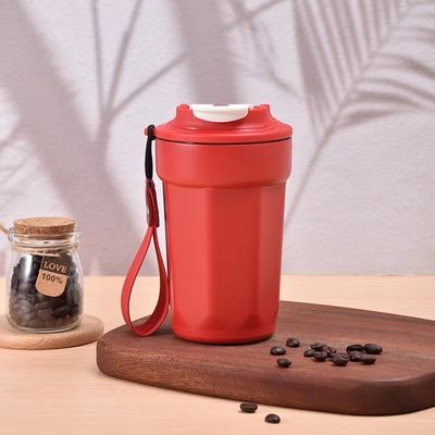 Tazze personalizzate con logo in acciaio inossidabile Tazza da viaggio da 420 ml con coperchio e corda con corda