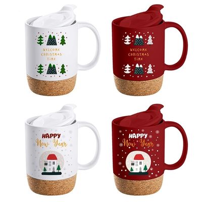 MUGS Logo personalizzato Eco-Friendly 450ml Ceramic Coffee Mug With Unique Cork Bottom Design