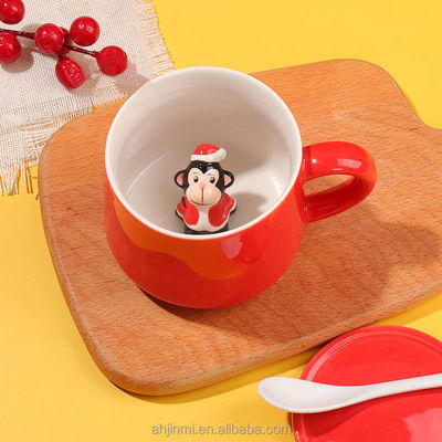 Tazze di ceramica fatte a mano per animali 3D per il tè e il caffè