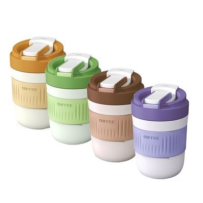Acceptabile OEM/ODM 400/550ml Coppa di bicchiere a prova di fuoriuscita doppia con manica di silicone