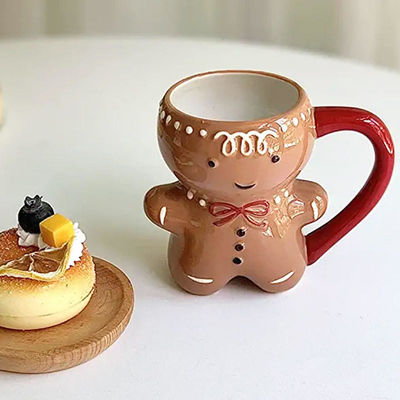 Giornata di Natale Custom 300ml Dolce Pane di Zenzero Forma Uomo Coppa di Cuddle Tazza di Caffè in Ceramica