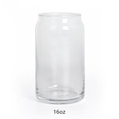 16OZ Tazze di vetro a prova di perdite riutilizzabili con tappo e cannucce di bambù 210g per il beneficio del cliente