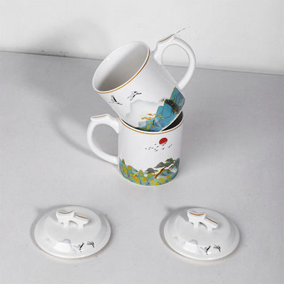 Tazza di porcellana personalizzata Tazza di ceramica 400ml Bottiglia di caffè regalo Maniglia antiscivolo