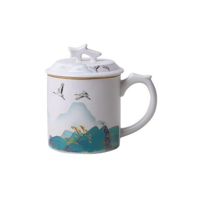 Tazza di porcellana personalizzata Tazza di ceramica 400ml Bottiglia di caffè regalo Maniglia antiscivolo