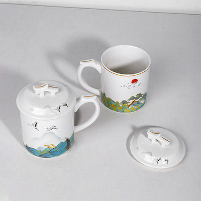 Tazza di porcellana personalizzata Tazza di ceramica 400ml Bottiglia di caffè regalo Maniglia antiscivolo