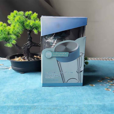Tazza d'acqua isolante in vetro trasparente in stile classico con maniglie e compartimenti da tè