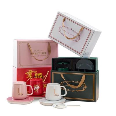 Logo personalizzato 350ml Materiale Controllo della temperatura ceremica Smart Coffee Mug UBS Warmer Cup
