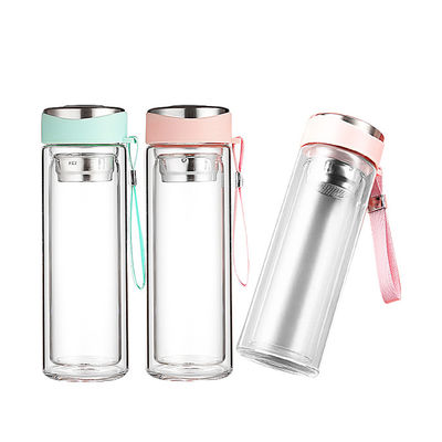 Produttori Logo personalizzato Bottiglie di vetro a doppia parete 320 ml per stile di design di lusso