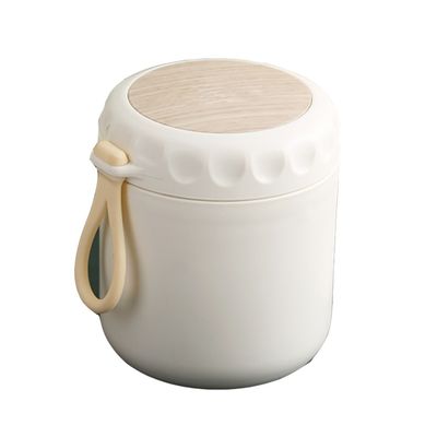 Tazza per colazione isolata Bottone alimentare 400ml Cute Design Style Cassa da pranzo termo con cucchiaio