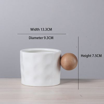Logo personalizzato Tazza di ceramica blu creativa con manico di legno