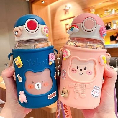 Reutilizzabile Bambini Bambini Scuola Bottiglia d'acqua di plastica Ideale per le occasioni di ritorno a scuola