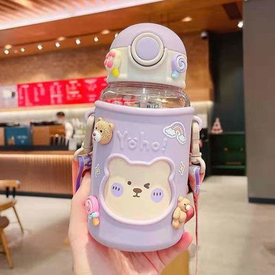 Reutilizzabile Bambini Bambini Scuola Bottiglia d'acqua di plastica Ideale per le occasioni di ritorno a scuola