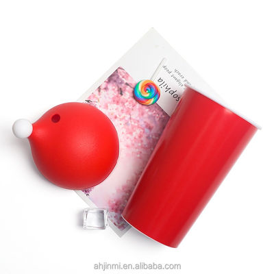 Logo personalizzato accettabile Red Santa Hat Tumbler 20 oz Coppa di plastica riutilizzabile per regali