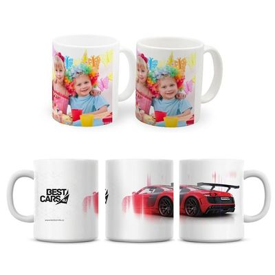 11 oz Ceramica Sublimazione Tazza Disegno personalizzato Non Invertito Bianco con finitura perla
