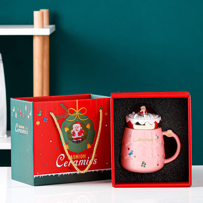 Set di tazze di smalto in ceramica Tazza rossa per regalo di Natale Funzione tazza di latte acqua