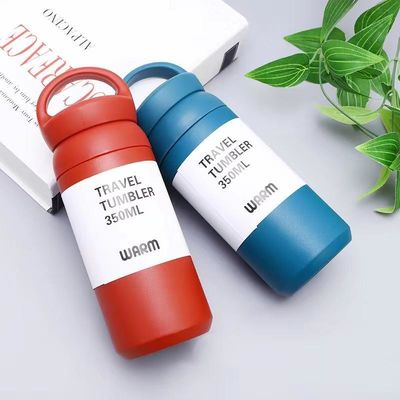 Torno a scuola Tazze isolanti in acciaio bianco 500 ml Flascia a vuoto con maniglia