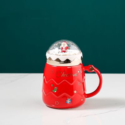 Tazza di ceramica a tappo isolante di sughero e a prova di schizzi per una personalizzazione ecologica in blu