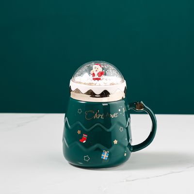Tazza di ceramica a tappo isolante di sughero e a prova di schizzi per una personalizzazione ecologica in blu