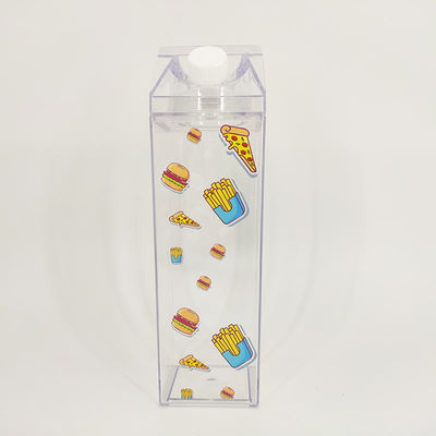 Coppa trasparente impermeabile 500 ml Bottiglia d'acqua di plastica senza BPA Cartone di latte quadrato