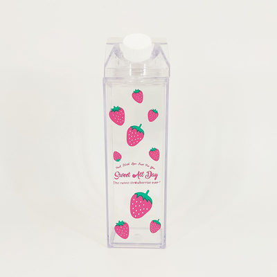 Cartone di latte quadrato trasparente 500 ml Bottiglia di plastica per bevande Tazza di grande capacità