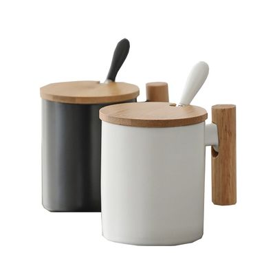 Tazza di tazza in ceramica sostenibile con coperchio e logo personalizzato per gli amanti del tè in taglia di 0,5 kg