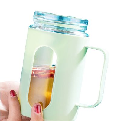 Tazza da caffè per il tè profumato da ufficio 500 ml Tazza di vetro con coperchio e maniglia a colori personalizzati