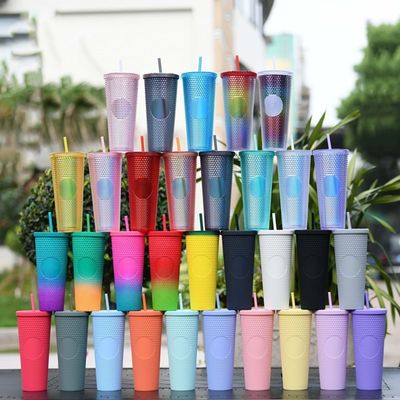 Accessori 24 oz di moda incrostata di diamanti Coppa e Tumbler con disegno impermeabile