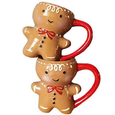 Tazza di latte in ceramica di Natale ecologica da 300 ml con un grazioso disegno 3D per tazze da tè