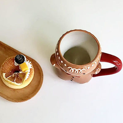 Tazza di latte in ceramica di Natale ecologica da 300 ml con un grazioso disegno 3D per tazze da tè
